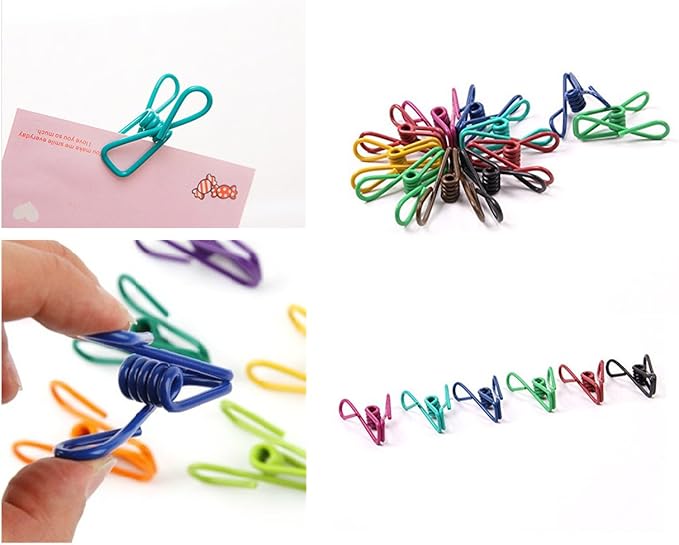 30 Pcs 2 Inch 10 Different Random Colors Chip Clips, PVC Coating High Elasticity Strength Clothes Pins, Food Clips and Bag Clips