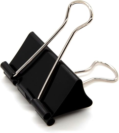 Large Binder Clips 1.6-Inch (24 Pack), Big Paper Clamps Clips for Office Supplies, 1.6-Inch/41mm Width, 0.7-Inch/18mm Capacity, Black