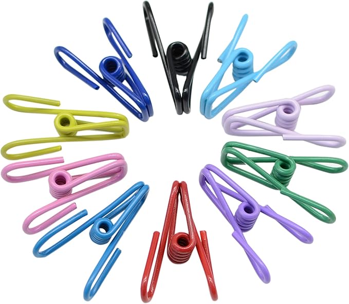 30 Pcs 2 Inch 10 Different Random Colors Chip Clips, PVC Coating High Elasticity Strength Clothes Pins, Food Clips and Bag Clips