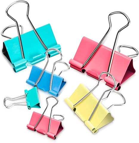 Binder Clips, 100 Pcs Binder Clips Assorted Sizes, Large, Medium, Small, Mini Binder Clips Combination, Can Meet Most of The Daily Needs